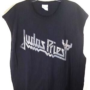 Judas Priest Sleeveless T-Shirt Size 2XL Black Tank Top VTG British Classic Rock